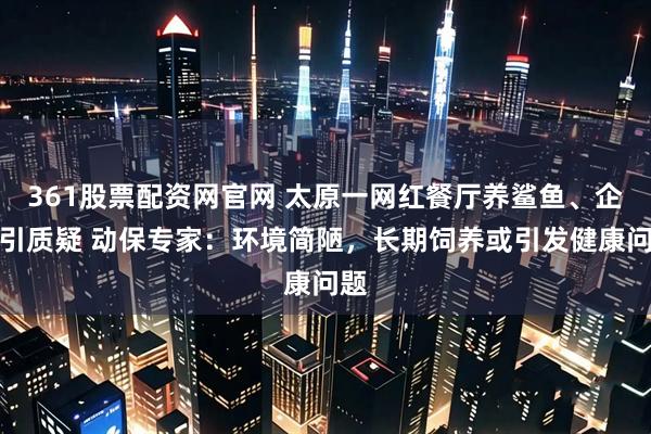 361股票配资网官网 太原一网红餐厅养鲨鱼、企鹅引质疑 动保专家：环境简陋，长期饲养或引发健康问题