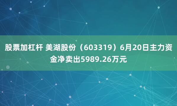 股票加杠杆 美湖股份（603319）6月20日主力资金净卖出5989.26万元